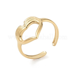 12 bague ouverte en acier inoxydable 304 avec placage ionique (IP) pour femme&nbsp;RJEW-G312-08G