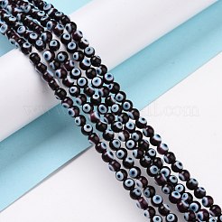 Handgefertigte Murano bösen Blick runde Perle Stränge&nbsp;LAMP-L055-4mm-18