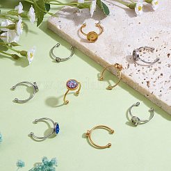 30 Stück 6 Stil 201 Edelstahl Manschettenpolster Ringfassungen&nbsp;FIND-SZ0002-73