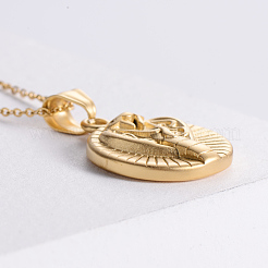 Collares colgantes vintage europeos de acero inoxidable con diseño de serpiente para hombres y mujeres.&nbsp;AN9541