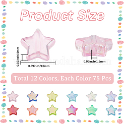 900 Stück 12 Stile umweltfreundliche transparente Acrylperlen&nbsp;OACR-PA0001-03