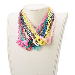 13 stücke 13 farben personalisierte abs kunststoff kabelkette halsketten&nbsp;NJEW-JN03483