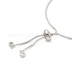 Verstellbare Armbänder aus Messing mit kubischem Zirkonia und kastenförmiger Kette&nbsp;BJEW-A132-23P
