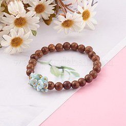 Runde Naturholzperlen Stretch Armbänder Sets&nbsp;BJEW-JB06000