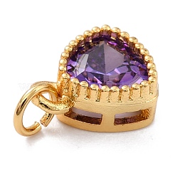 Véritables breloques en zircone cubique incrustée de laiton plaqué 18k or véritable&nbsp;ZIRC-L100-076G