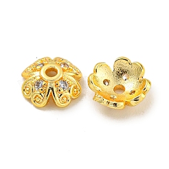 Cappucci con micro pavimentazioni in ottone placcato a cremagliera con perline di zirconi trasparenti&nbsp;KKB-L215-044G