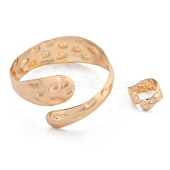 Bracciale e anello in ferro martellato a forma di serpente&nbsp;SJEW-G085-01G