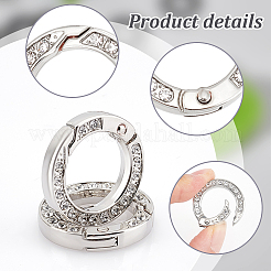 12 Stück Federtorring aus Legierung mit Strass&nbsp;FIND-UN0003-37P