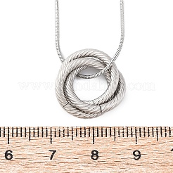 Collares colgantes de triple círculo de acero inoxidable 304 para mujer&nbsp;NJEW-Z044-14P