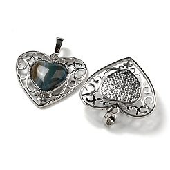 Pendenti a forma di cuore d'amore color pesca con agata fasciata naturale&nbsp;G-G158-01Y