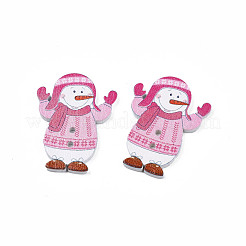 Weihnachtliche 2-Loch spritzlackierte Ahornholzknöpfe&nbsp;WOOD-N005-46