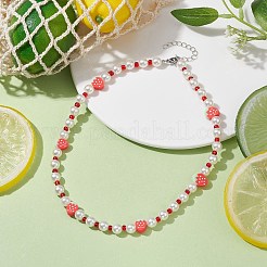 Set di collane con perline di perle acriliche e semi di vetro da 3 pezzo in 3 stili di frutta e argilla polimerica&nbsp;NJEW-JN04582