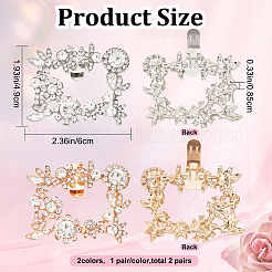 4 stücke 2 farben legierung kristall strass hochzeit schuh dekorationen&nbsp;FIND-CP0001-41B