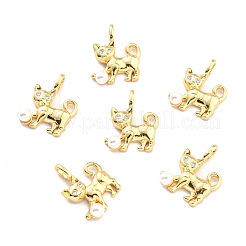 Ciondoli in ottone con placcatura a cremagliera con micro pavé di zirconi chiari&nbsp;ZIRC-C032-01G