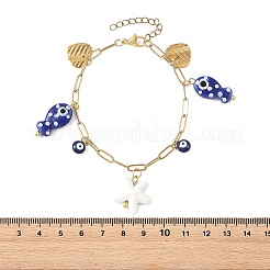 Bracciali con catene a graffetta in acciaio inossidabile 304 per donna&nbsp;BJEW-JB14198-01