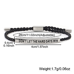 Lass dich von den schweren Tagen nicht besiegen – Armbänder mit Motivationsspruch aus Edelstahl 304&nbsp;KL3907-2
