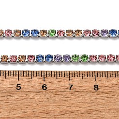 Colliers à chaîne en acier inoxydable 304 avec strass de 3 mm pour femmes&nbsp;NJEW-G175-01P-01