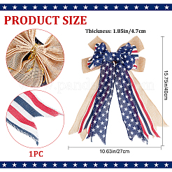 Schleifen aus Polyester und Sackleinen&nbsp;DIY-WH0304-570