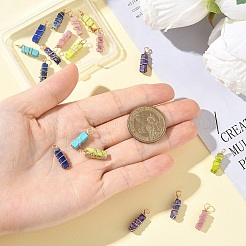 20pcs 5 Arten natürliche und synthetische Edelsteinanhänger&nbsp;PALLOY-YW00084