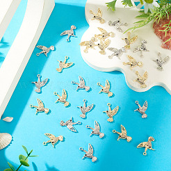 40 pendentif en alliage bicolore et strass cristal&nbsp;FIND-TA0010-68