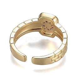 Anneaux de manchette en laiton micro pave zircone cubique&nbsp;RJEW-H538-02G-Q