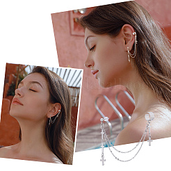 12 pieza de pendientes de puño de acero inoxidable 304&nbsp;EJEW-UN0001-94