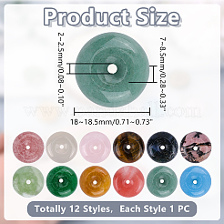12 Stück 12 Stile natürliche und synthetische gemischte Edelsteinanhänger&nbsp;G-HY0001-97