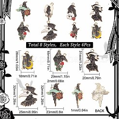 32 Stück 8 Style Legierung Emaille Anhänger&nbsp;ENAM-SC0002-97