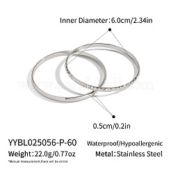 2 juego de brazaletes clásicos de acero inoxidable 304 de 2 estilos para mujer&nbsp;DB9635-3