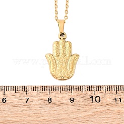 Colliers avec pendentif main de Fatima en acier inoxydable 304&nbsp;NJEW-H059-01G