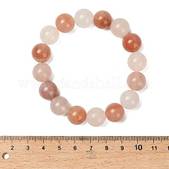 Pulseras elásticas de cuentas redondas de jade de seda dorada natural de Xinjiang de 12 mm para mujer&nbsp;BJEW-G756-01C