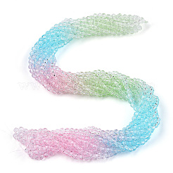 10 brin de perles de verre de couleur dégradé transparent&nbsp;GLAA-CJ0002-09B