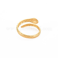Bague ouverte en acier inoxydable 304 avec placage ionique (IP) pour femme&nbsp;RJEW-S405-218G