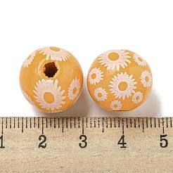 Perles européennes en bois imprimées&nbsp;WOOD-G022-19D