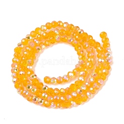 Hilos de cuentas redondas de vidrio transparente chapadas en color AB&nbsp;EGLA-T029-2mm-10K