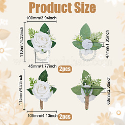 8 stücke 2 arten seide künstliche blume handgelenk corsage & boutonniere sets&nbsp;AJEW-CL0001-57