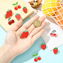 10 épingle en émail fraise et cerise&nbsp;JEWB-SC0001-76