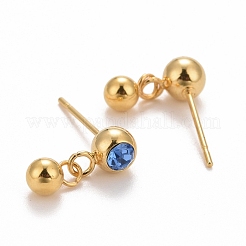 Orecchini a bottone rotondi in acciaio inossidabile 304&nbsp;X-EJEW-C019-05G