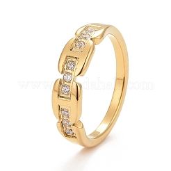Anillo de dedo de circonita cúbica transparente&nbsp;RJEW-F122-01