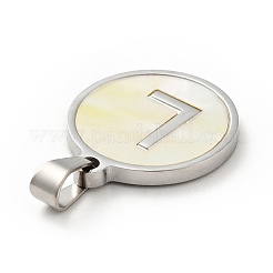 Acier inoxydable 304 avec pendentifs en coquillage blanc&nbsp;STAS-G268-01L-P