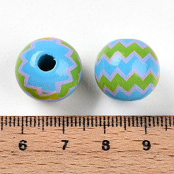 Perles de bois imprimées sur le thème de Pâques&nbsp;WOOD-T032-22A