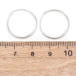 925 plata esterlina pendientes de aro huggie&nbsp;EJEW-C179-05A-S