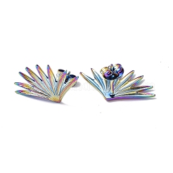 Ionenbeschichtung (IP) 304 Edelstahl Gras Ohrstecker für Frauen&nbsp;EJEW-F300-04MC