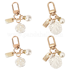 4 pz. 2 stili di ciondolo decorativo in plastica ABS a forma di conchiglia e rotondo&nbsp;HJEW-BBC0001-24