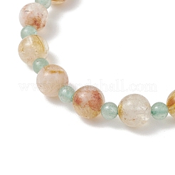 Braccialetti di perline di avventurina verde naturale e citrino per donna&nbsp;BJEW-JB11932-01