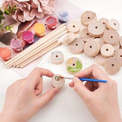 Rueda de madera de abedul y palos de madera de abedul&nbsp;DIY-OC0005-59