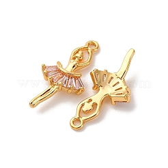Pendentifs avec zircon cubiques à micro-pavés en laiton&nbsp;X-KK-K382-26G-01