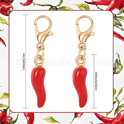 10 Stück Paprika-Anhänger aus Emaille-Legierung&nbsp;HJEW-YW00270