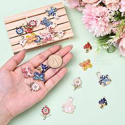 24pcs 12 styles de pendentifs en émail en alliage&nbsp;ENAM-YW0005-76