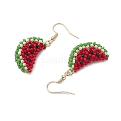 Abalorios de la semilla de cristal colgante aretes&nbsp;EJEW-MZ00295